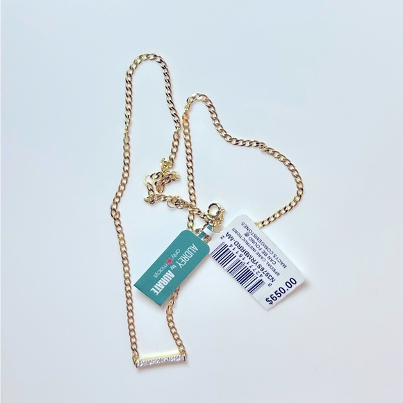 Diamond Bar 18” Pendant Necklace in Gold Vermeil - Picture 7 of 7